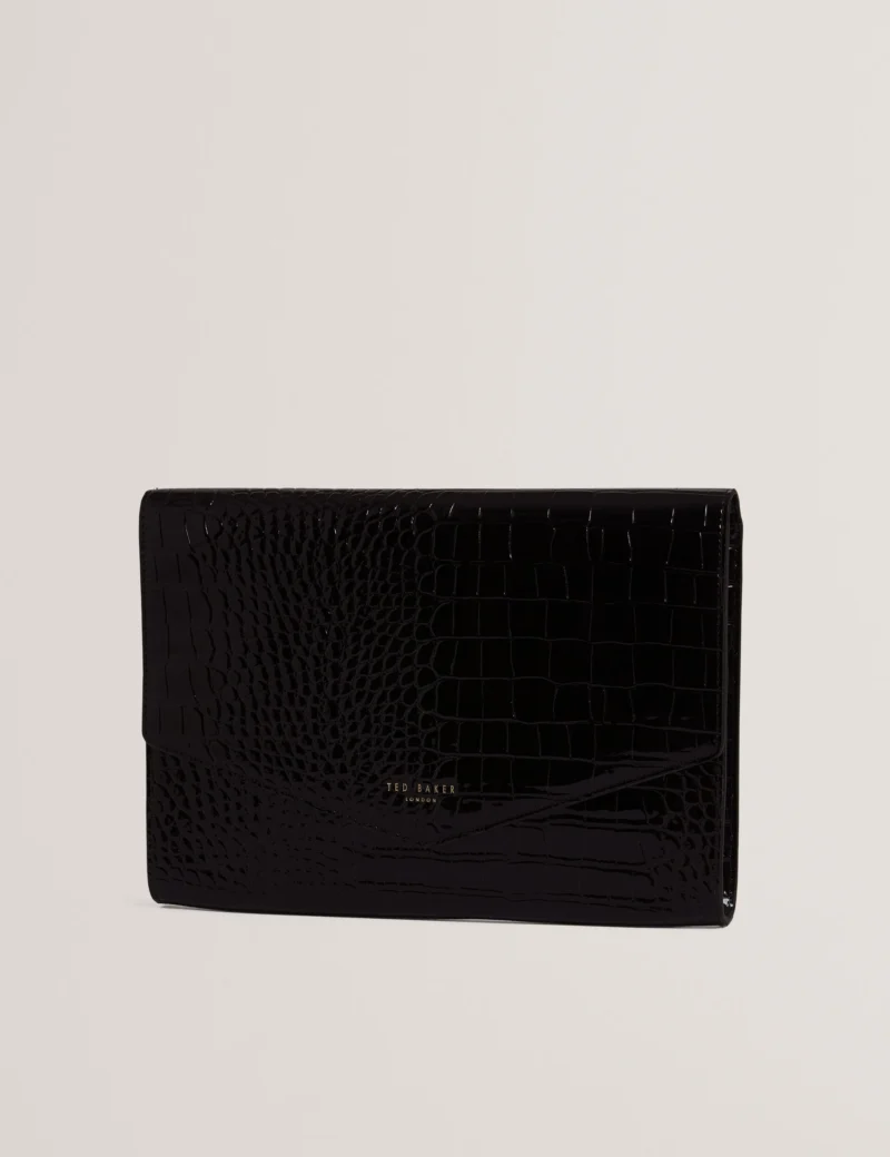 WESSLIE Croc effect Icon envelope clutch bag