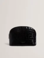 VALMMA Patent Croc Texture Makeup Bag