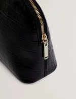 VALMMA Patent Croc Texture Makeup Bag