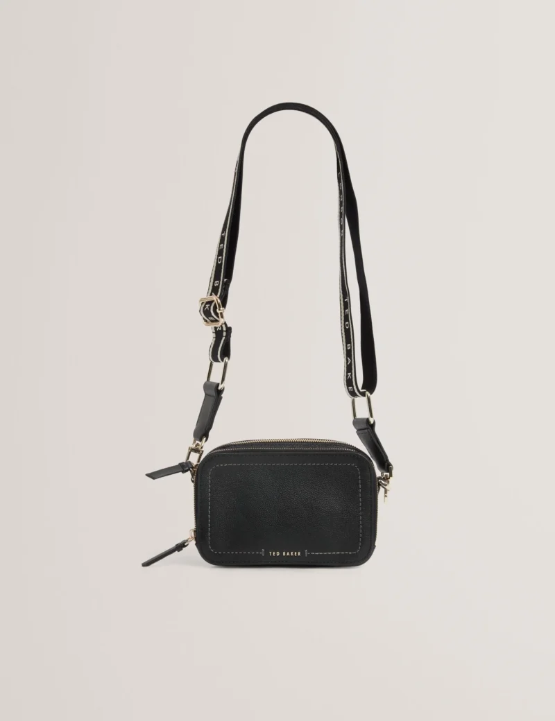 LINZIE Webbing Leather small Crossbody Camera Bag