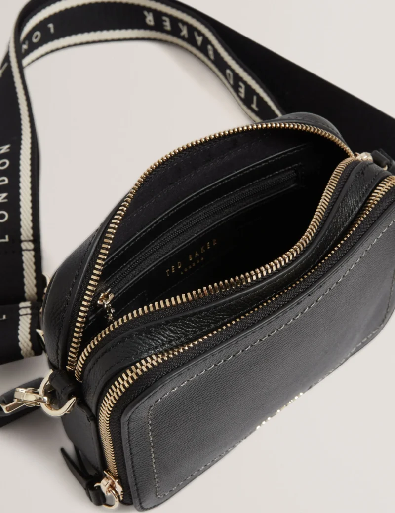 LINZIE Webbing Leather small Crossbody Camera Bag
