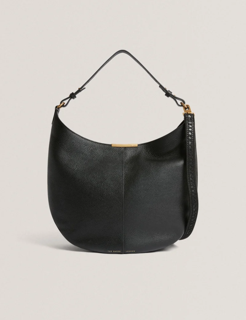 AMMILIA Slouchy Leather Hobo Bag Bar Detail