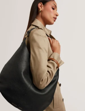 AMMILIA Slouchy Leather Hobo Bag Bar Detail