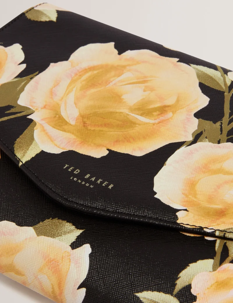 RAYMI Envelope Clutch Bag Yellow Rose Print