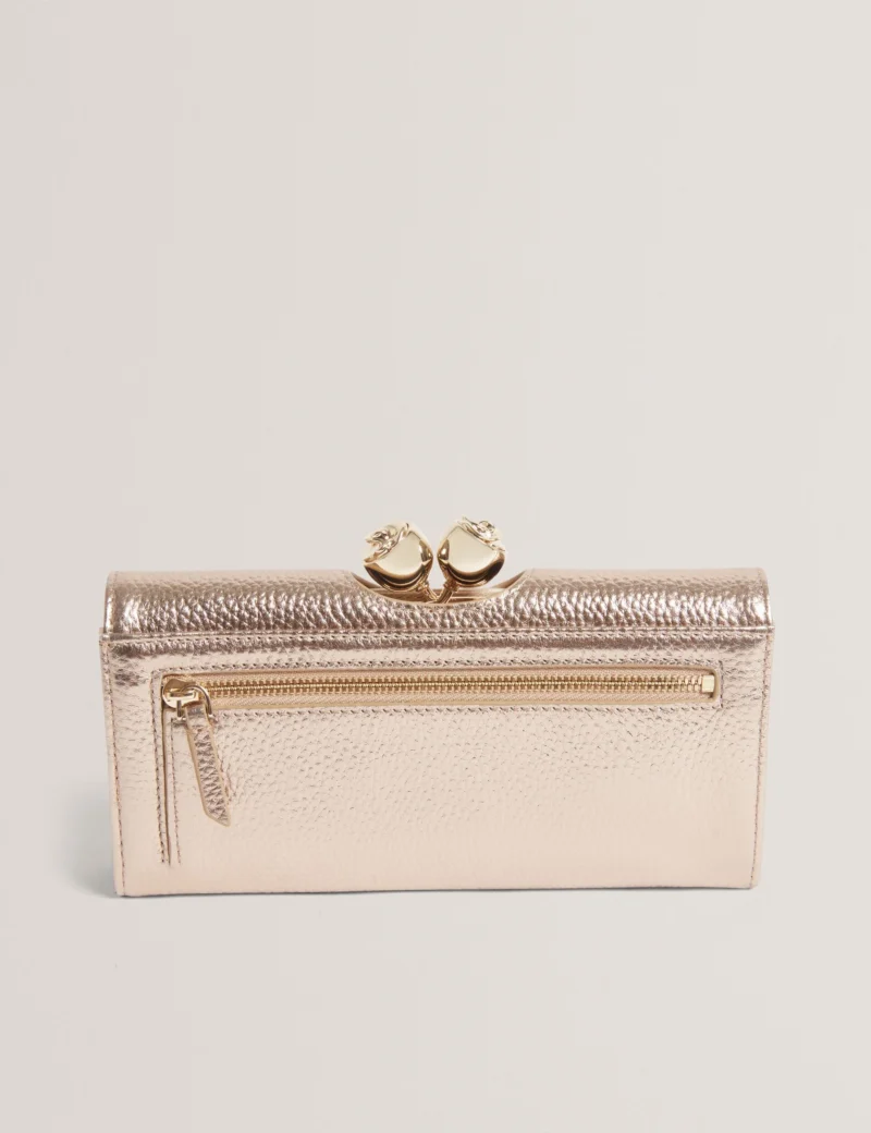 ROOSALI Rose Clasp Large Bifold Leather Purse