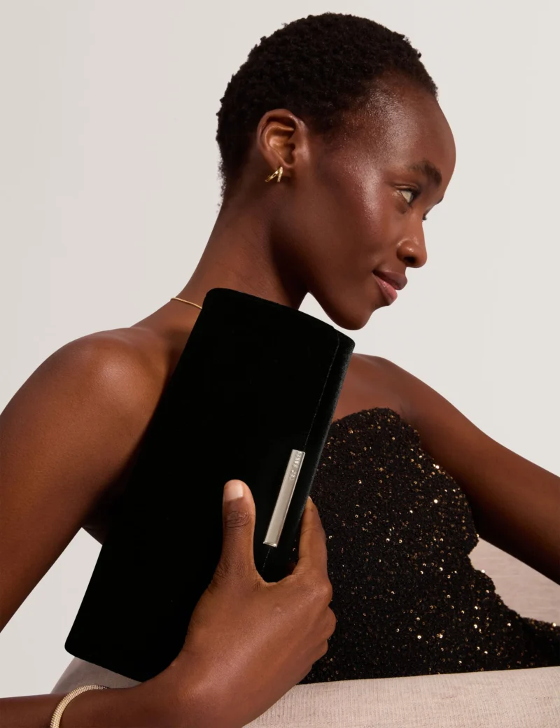 MAROAH Velvet Elongated Evening Bag