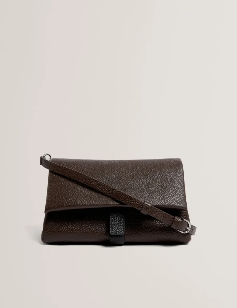 GINNAA Foldover Leather Crossbody Bag