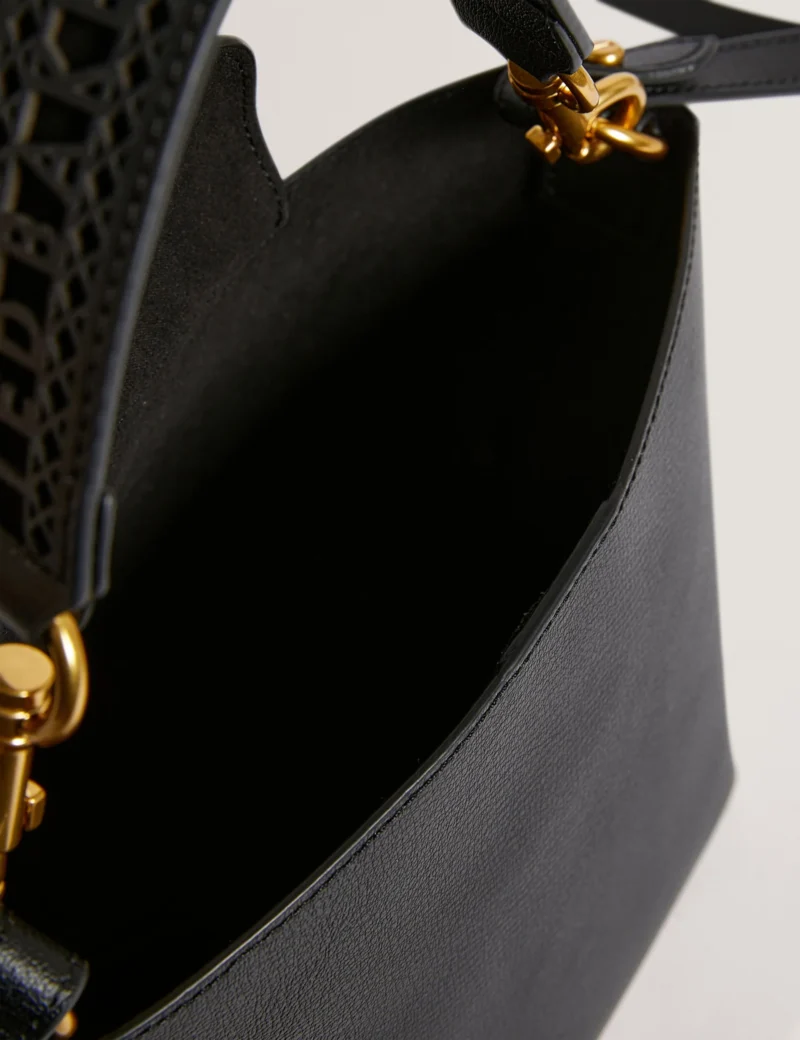LEOLAA Leather lace detail Small Bucket Bag