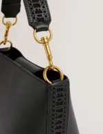 LEOLAA Leather lace detail Small Bucket Bag