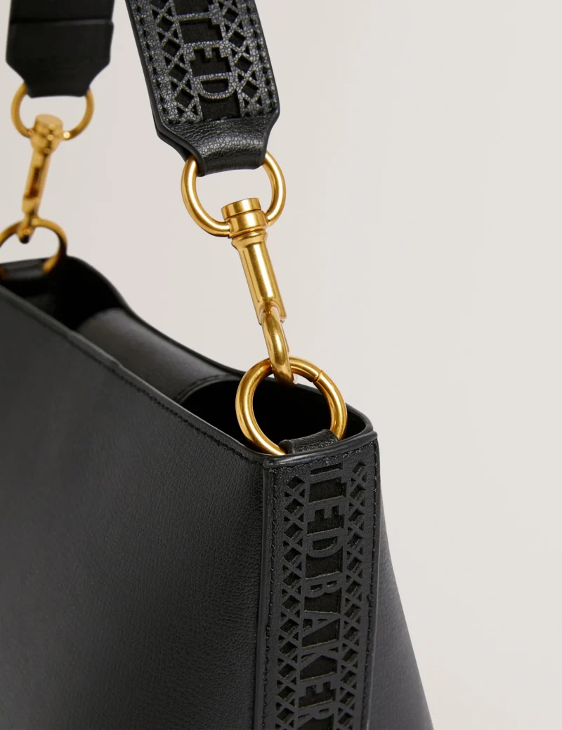 LEOLAA Leather lace detail Small Bucket Bag