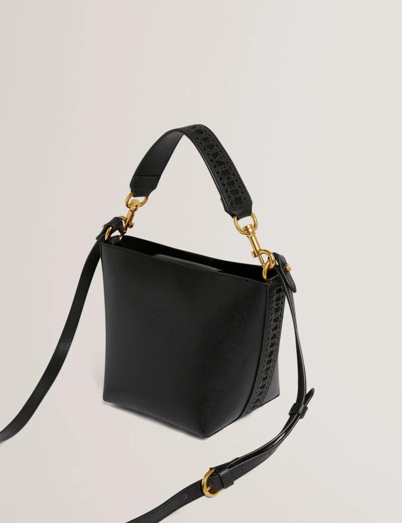 LEOLAA Leather lace detail Small Bucket Bag