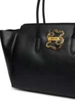 Large structured Shopper with Gold Snake Detail & Long Handles