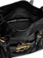 Slouchy Shoulder Tote Bag with gold Snake & belted detail