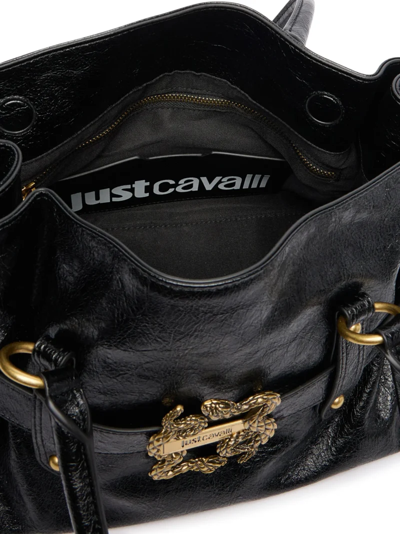 Slouchy Shoulder Tote Bag with gold Snake & belted detail