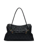 Quilted shoulder slouchy Tote Bag