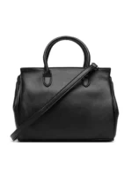Mini Satchel Top Handle Crossbody with front pockets & silver buckles
