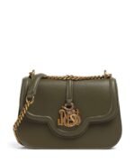 Shoulder Bag - Flap Crossbody with Gold Snake Logo & Chain Strap