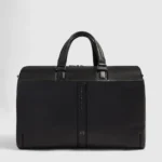 Leather Duffel Bag with Trolley Strap