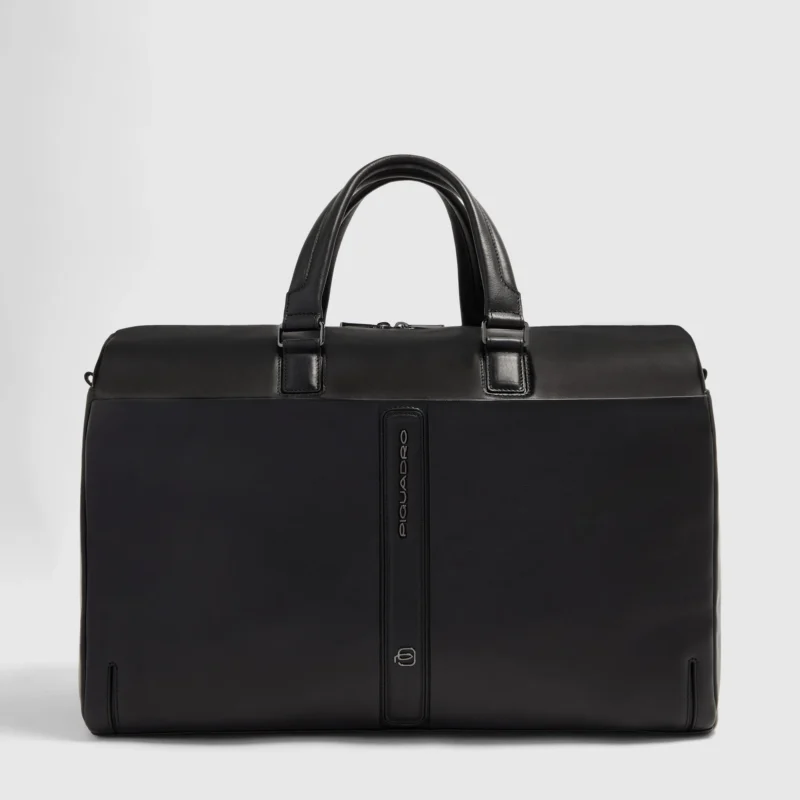 Leather Duffel Bag with Trolley Strap