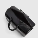 Leather Duffel Bag with Trolley Strap