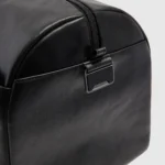 Leather Duffel Bag with Trolley Strap