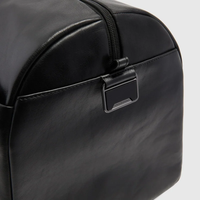 Leather Duffel Bag with Trolley Strap