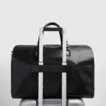 Leather Duffel Bag with Trolley Strap