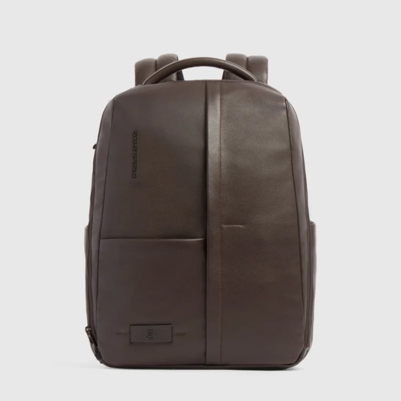 Leather 15.6" Laptop Backpack with Anti-Theft Zips