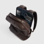 Leather 15.6" Laptop Backpack with Anti-Theft Zips