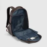 Leather 15.6" Laptop Backpack with Anti-Theft Zips