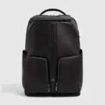 Two-Compartment Leather Laptop Backpack 15.6"