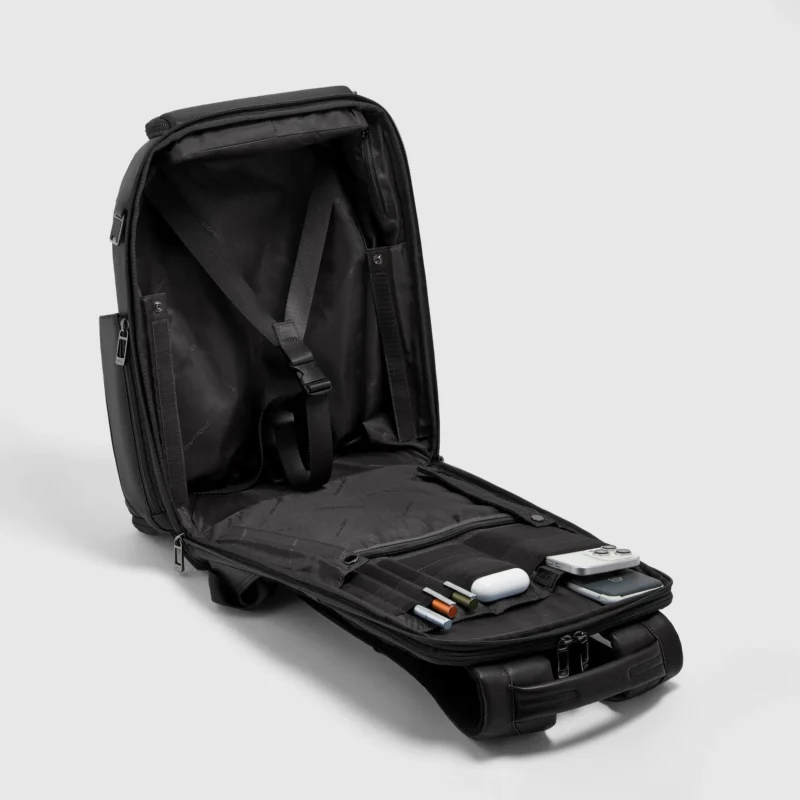 Two-Compartment Leather Laptop Backpack 15.6"