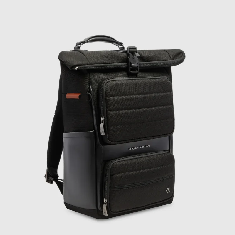 Roll-Top Laptop Backpack 15.6" with Bike Helmet Mesh