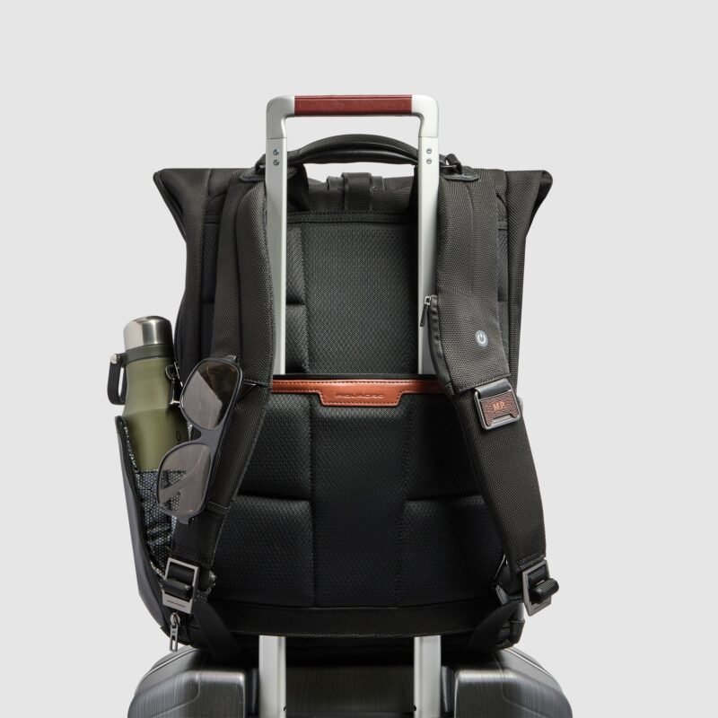Roll-Top Laptop Backpack 15.6" with Bike Helmet Mesh