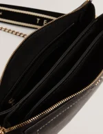 LARINDA Webbing Strap Leather Crossbody Bag
