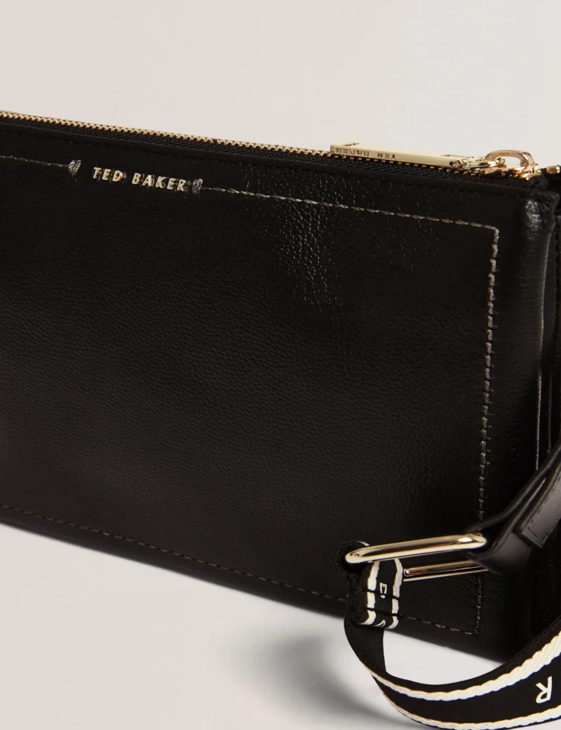 LARINDA Webbing Strap Leather Crossbody Bag