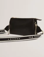 LARINDA Webbing Strap Leather Crossbody Bag