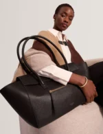 TONIIE Large Wide Leather Tote Bag