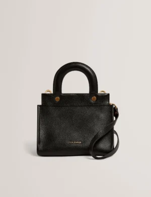 RONIAA Grab Handle Small Leather Tote Bag