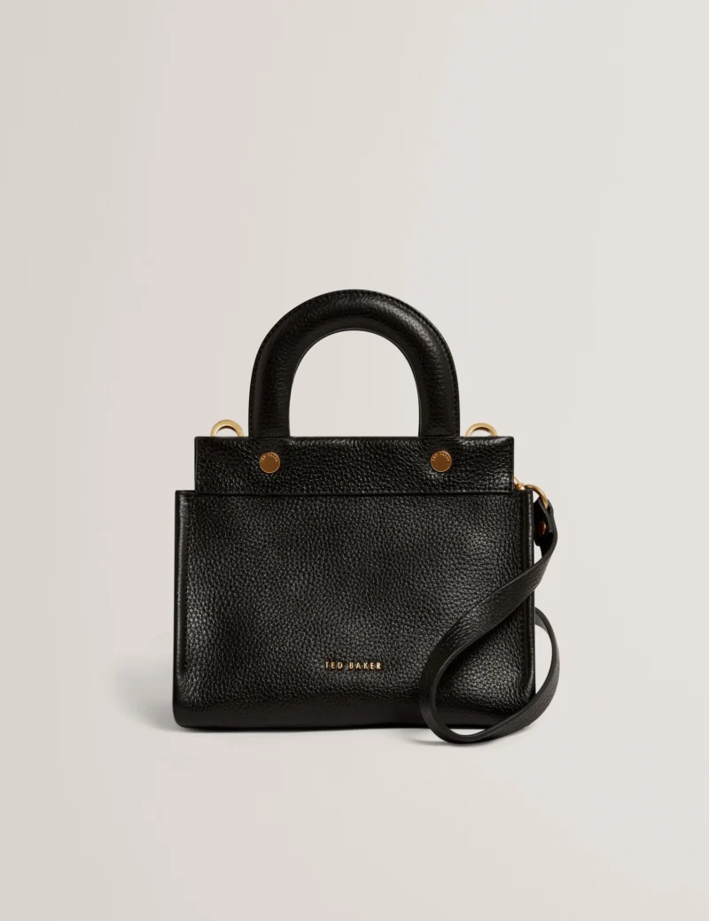 RONIAA Grab Handle Small Leather Tote Bag