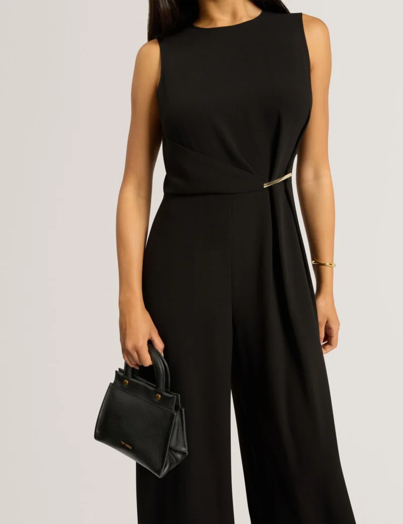 RONIAA Grab Handle Small Leather Tote Bag