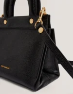 RONIAA Grab Handle Small Leather Tote Bag