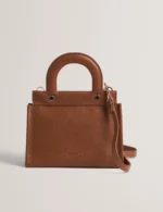 RONIAA Grab Handle Small Leather Tote Bag