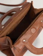 RONIAA Grab Handle Small Leather Tote Bag