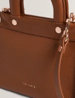 RONIAA Grab Handle Small Leather Tote Bag