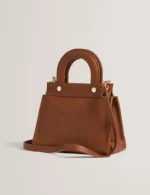 RONIAA Grab Handle Small Leather Tote Bag