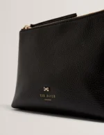 MANII Bow Detail Leather Wash Bag