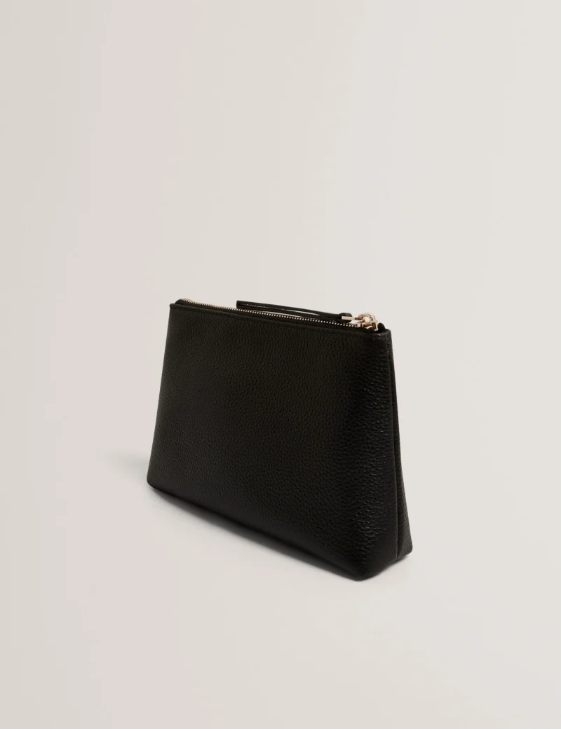 MANII Bow Detail Leather Wash Bag