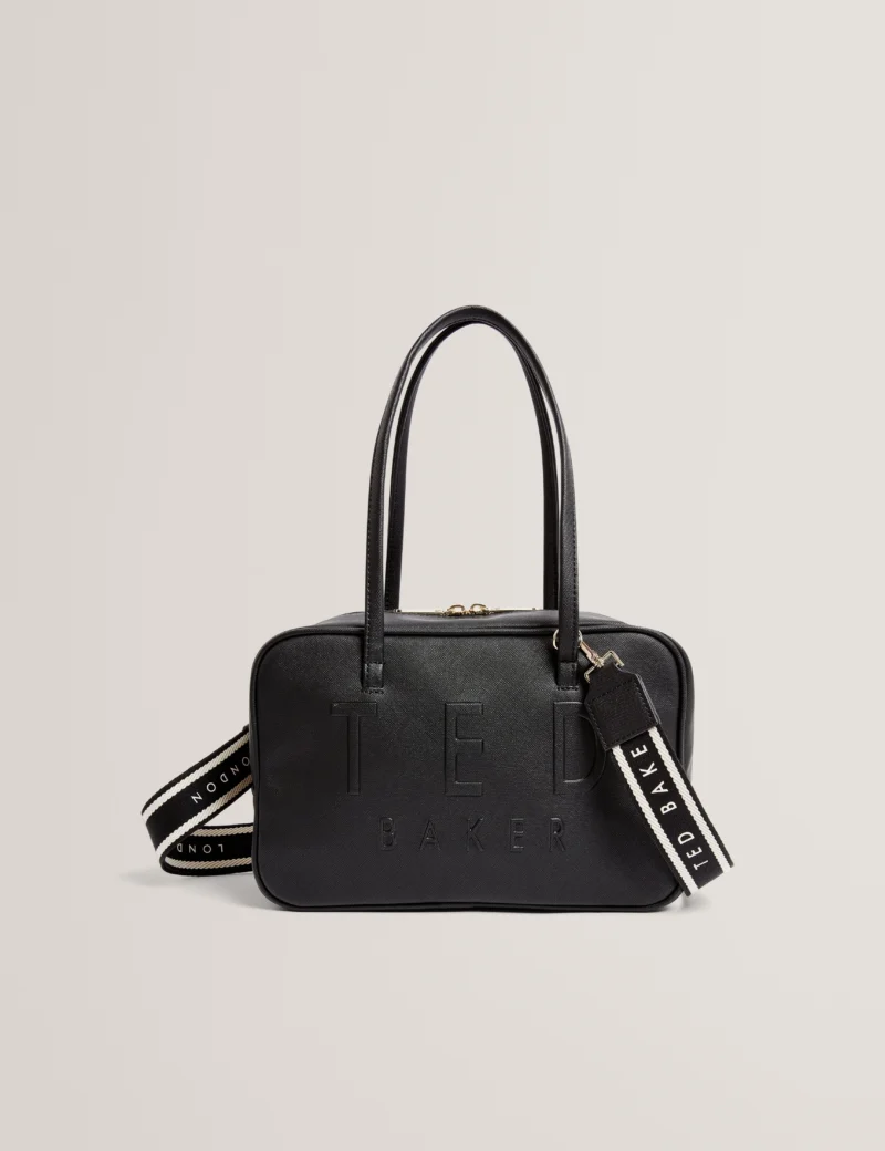 LAUNIA Webbing Detail Non Leather Shoulder Bag